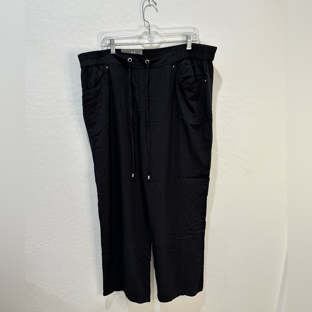 JM collection black capri waist tie pant‎ size xxl  A43